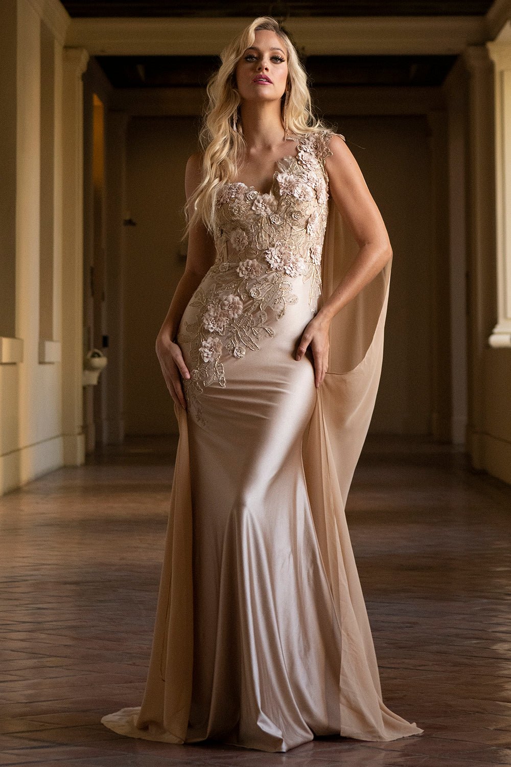 PRISCA One Shoulder Fitted Evening Prom & Formal Dress in Australia | One Honey Boutique