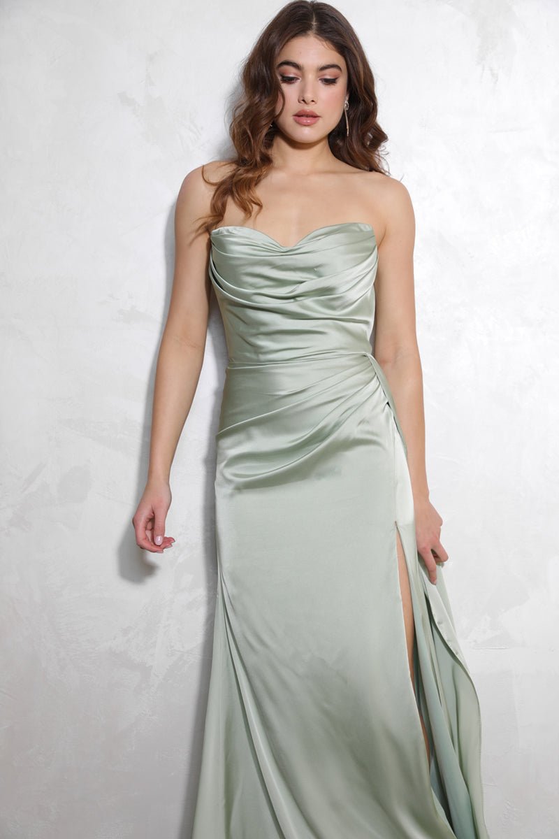 GOLDA Strapless Silky Side Sash Prom & Formal Dress in Australia | One Honey Boutique