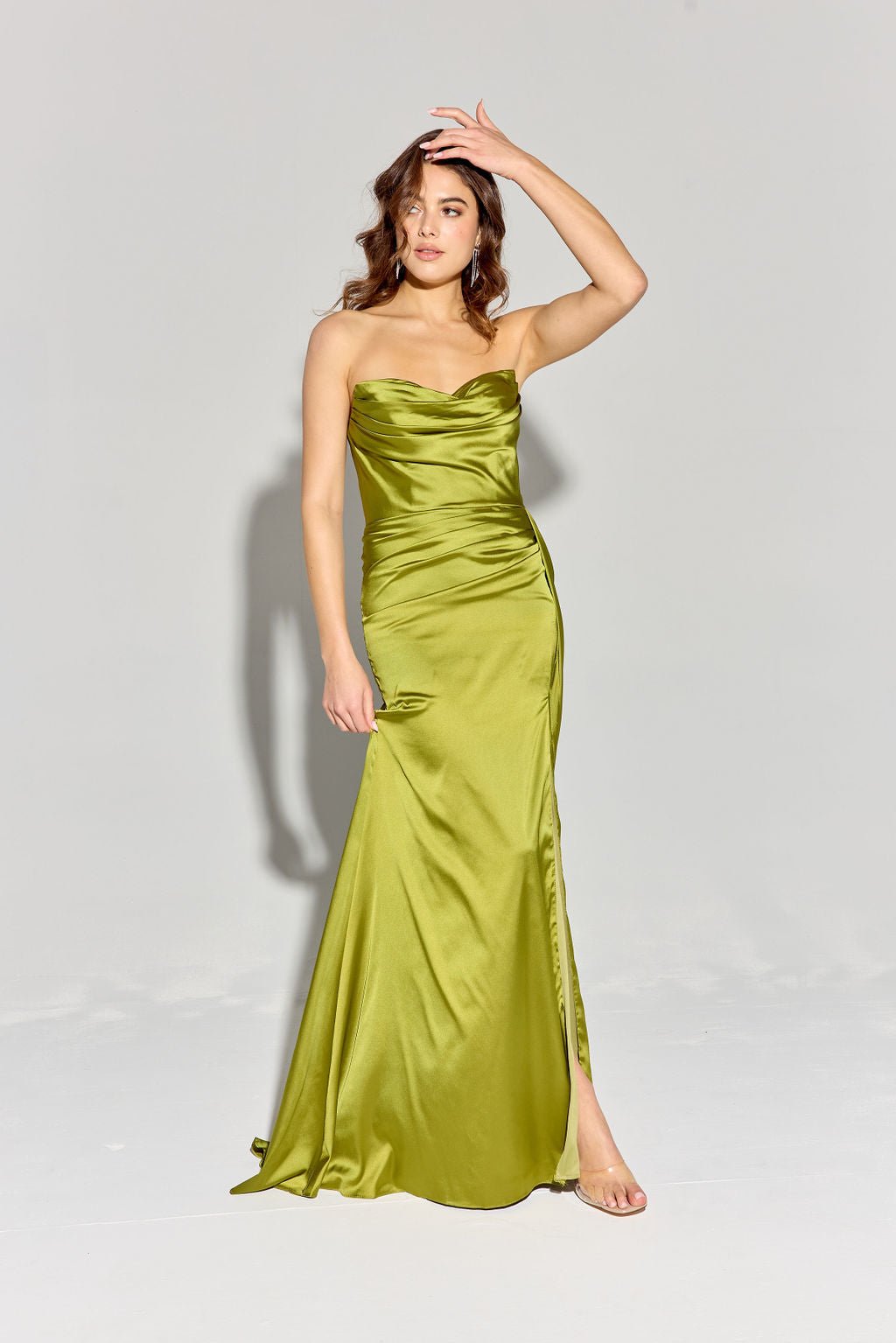 GOLDA Strapless Silky Side Sash Prom & Formal Dress in Australia | One Honey Boutique