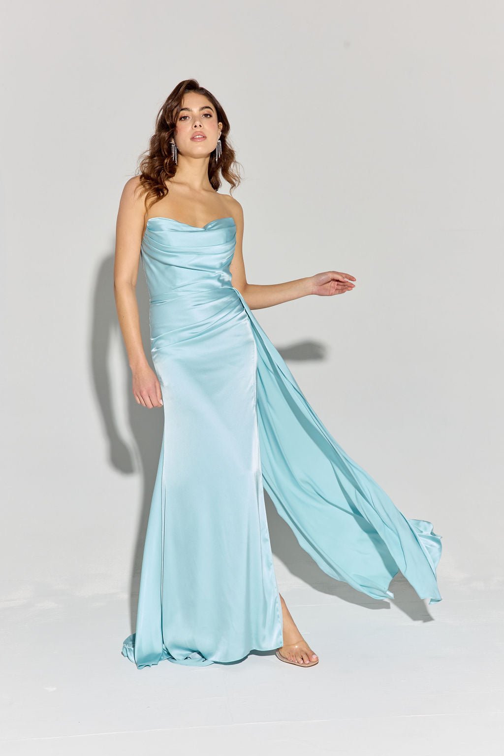GOLDA Strapless Silky Side Sash Prom & Formal Dress in Australia | One Honey Boutique