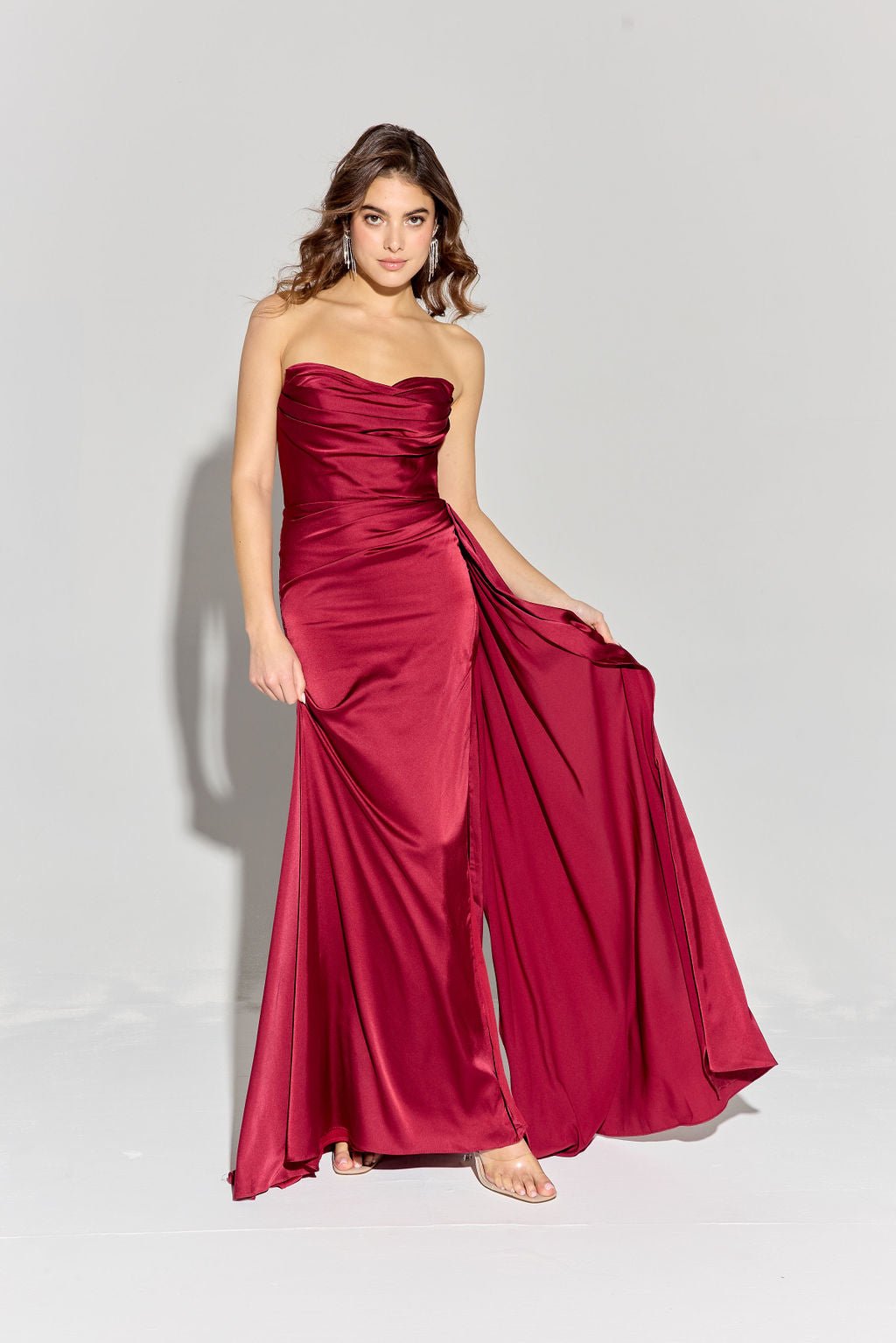 GOLDA Strapless Silky Side Sash Prom & Formal Dress in Australia | One Honey Boutique