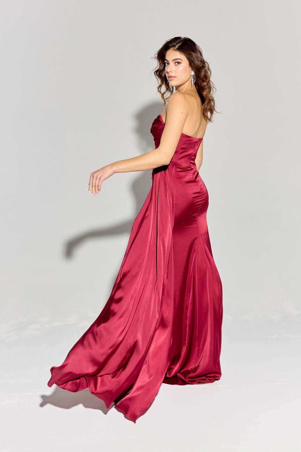 GOLDA Strapless Silky Side Sash Prom & Formal Dress in Australia | One Honey Boutique