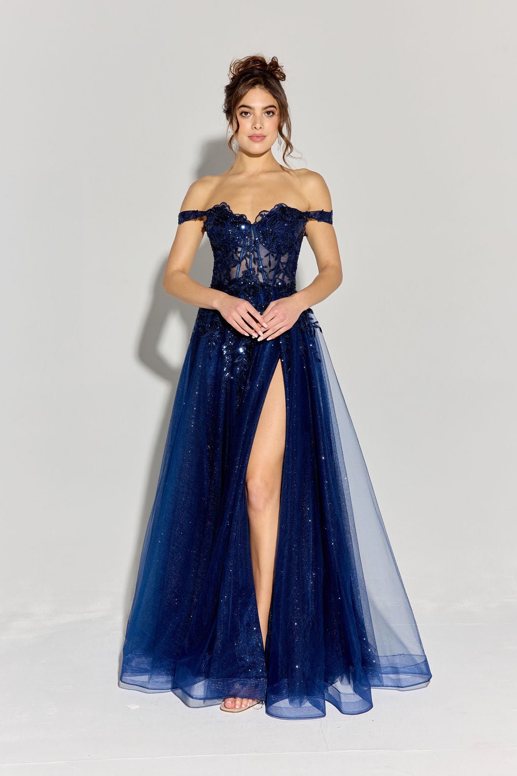 MARIA JOSE Off Shoulder Illusion Bodice Corset Prom & Formal Dress in Australia | One Honey Boutique