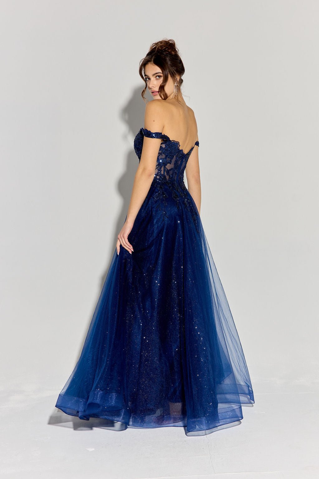 MARIA JOSE Off Shoulder Illusion Bodice Corset Prom & Formal Dress in Australia | One Honey Boutique