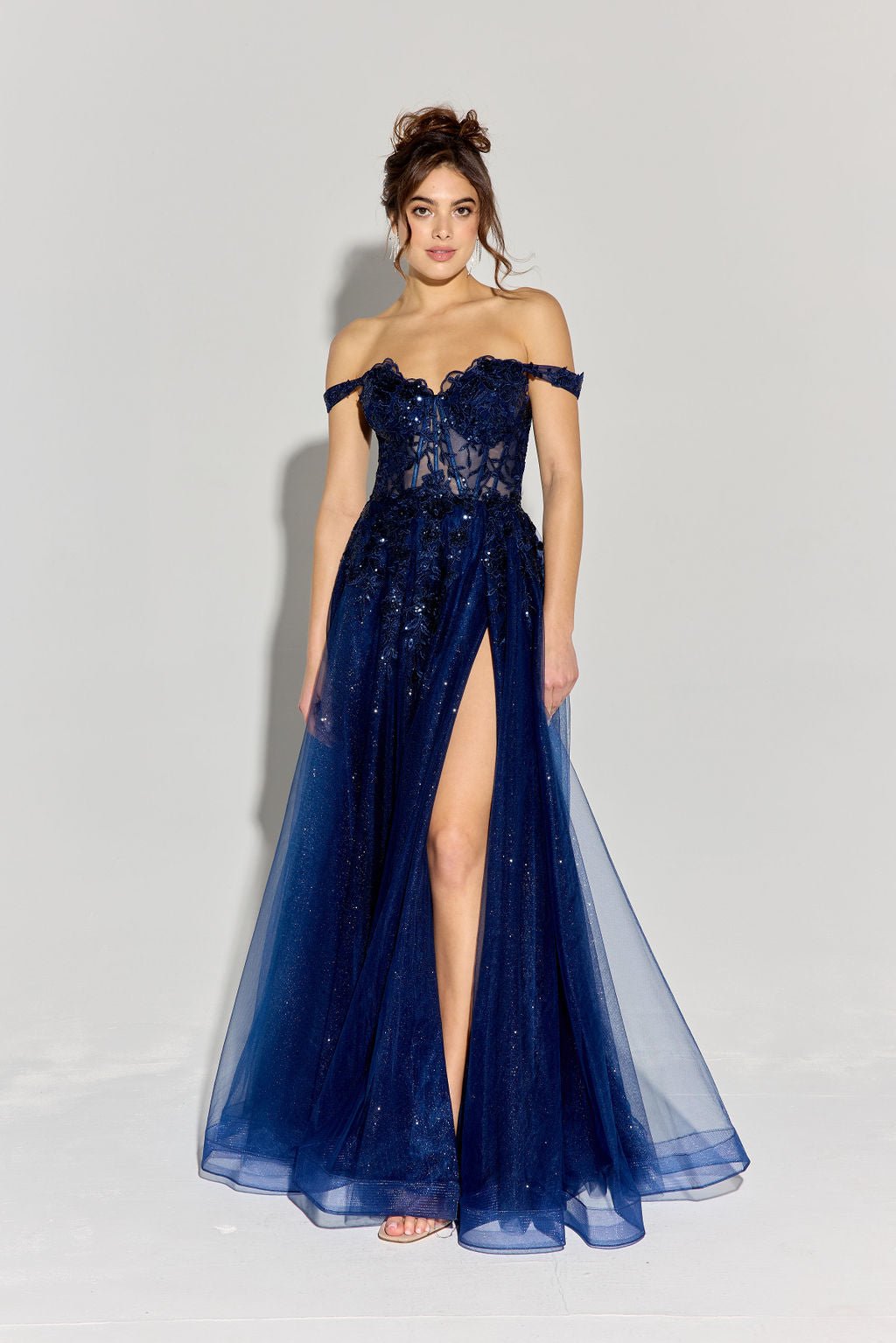 MARIA JOSE Off Shoulder Illusion Bodice Corset Prom & Formal Dress in Australia | One Honey Boutique
