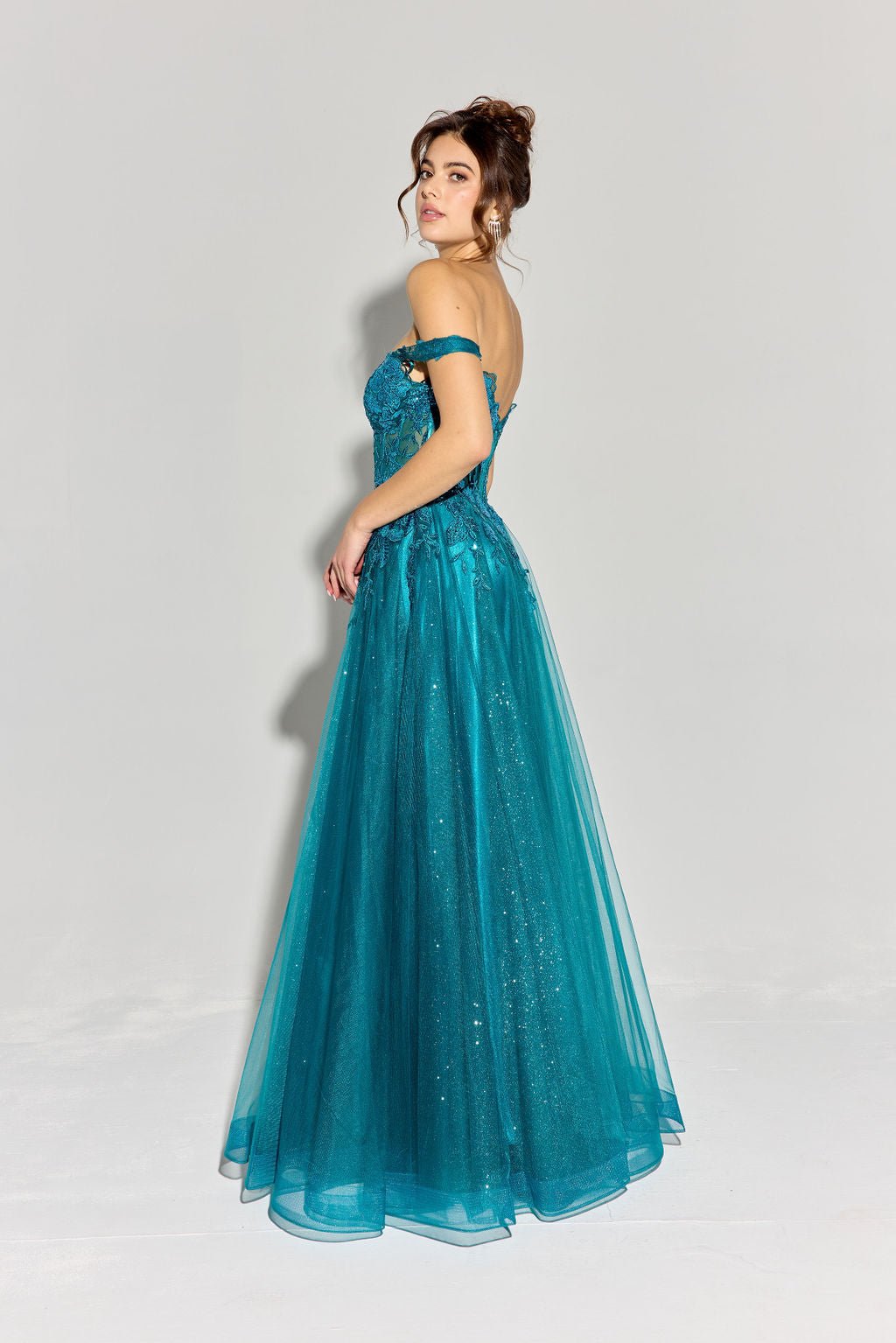 MARIA JOSE Off Shoulder Illusion Bodice Corset Prom & Formal Dress in Australia | One Honey Boutique