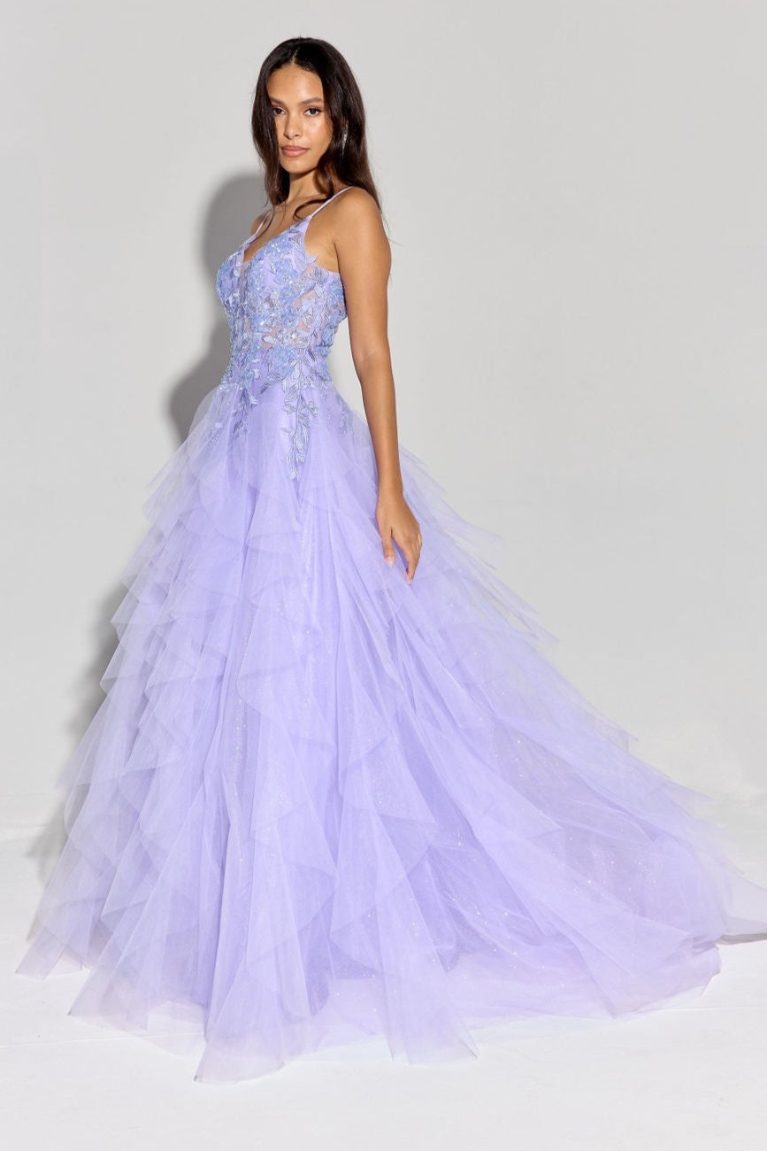 CAMILA Thin Strap Tulle Layered Prom & Formal Dress in Australia | One Honey Boutique