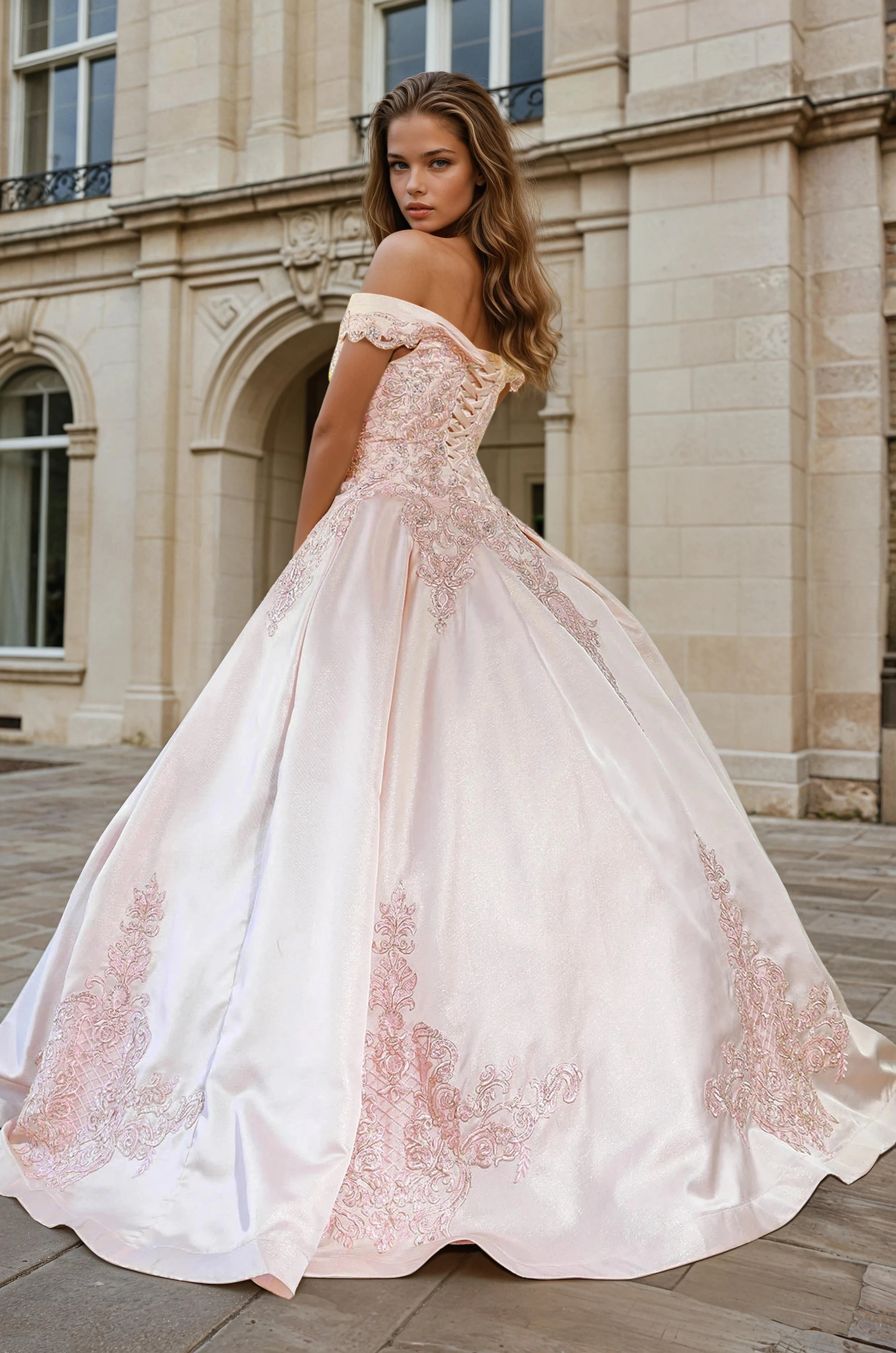 CANETLLA Off Shoulder Quinceanera Ball Gown Formal Dress
