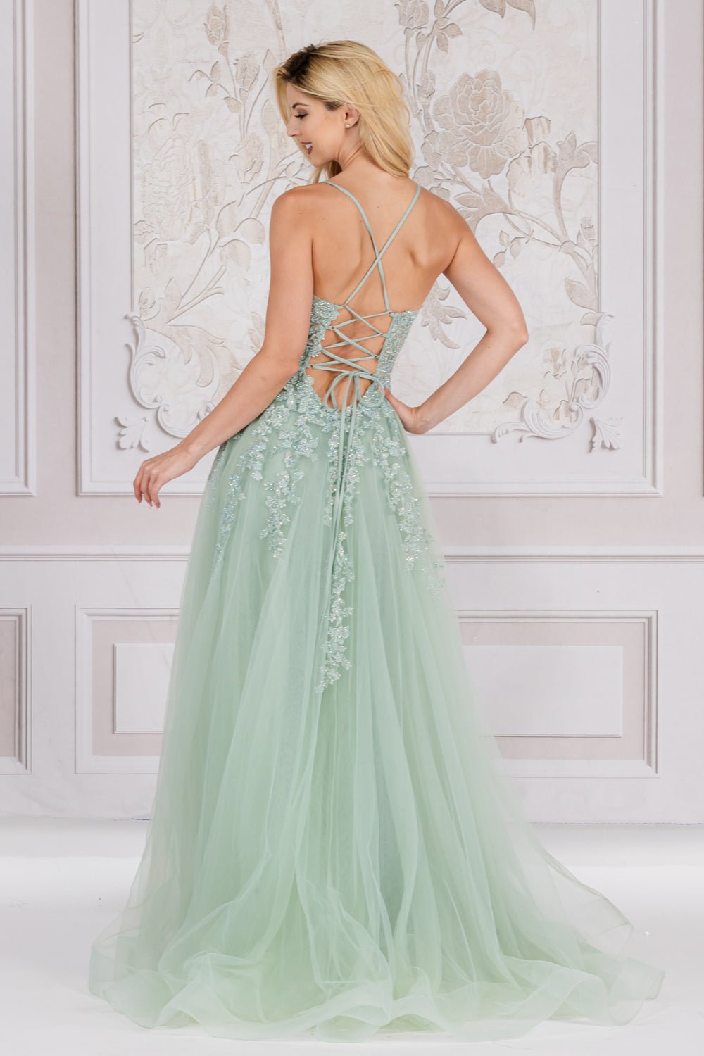 LAUREN Applique Tulle Gown Prom & Formal Dress in Australia | One Honey Boutique
