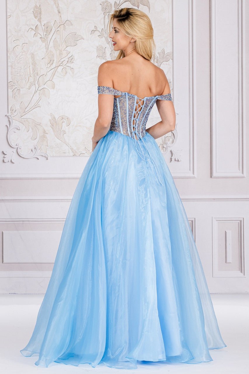 KERRI Satin Organza Diamante Ball Gown in Australia | One Honey Boutique
