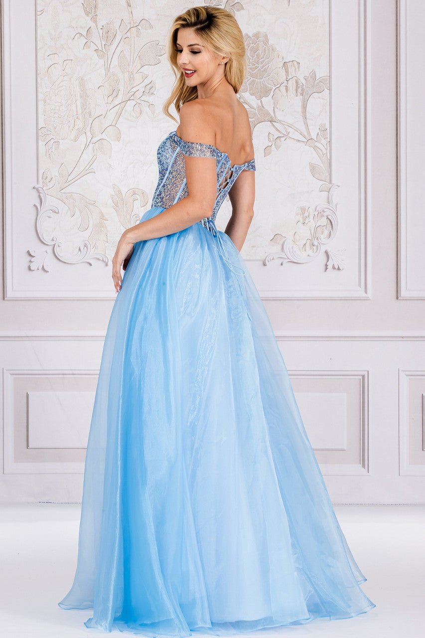 KERRI Satin Organza Diamante Ball Gown in Australia | One Honey Boutique