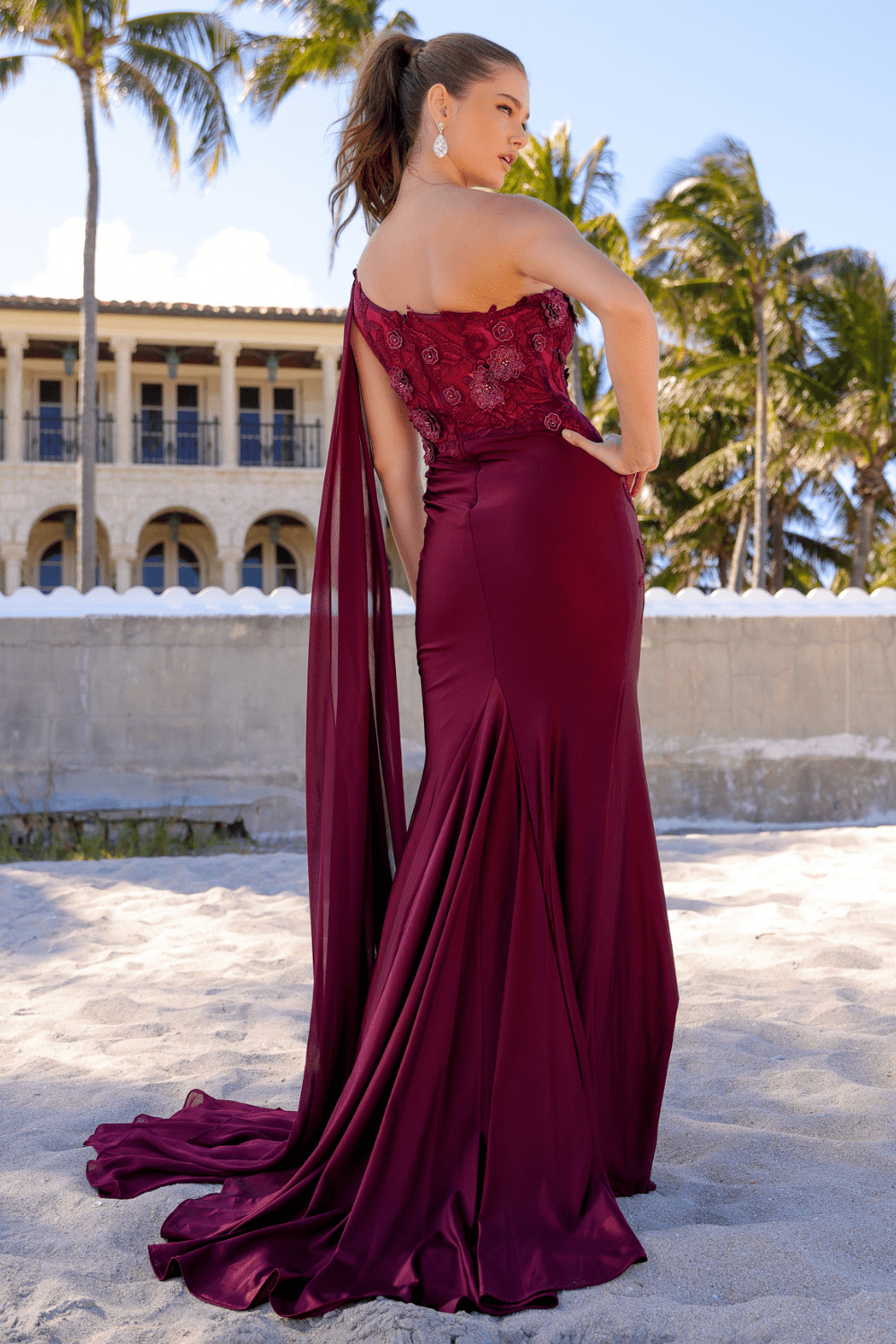 PRISCA One Shoulder Fitted Evening Prom & Formal Dress in Australia | One Honey Boutique