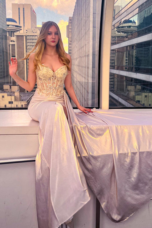 DALISAY Sequin Bodice Fitted Mermaid Prom & Formal Dress