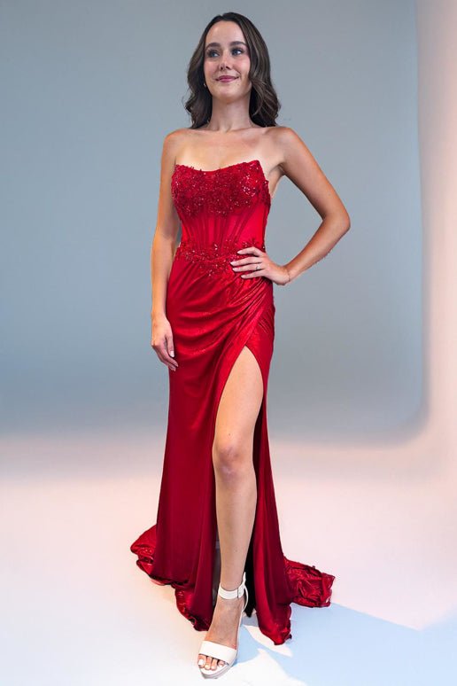 AMARLI Strapless Embellished Corset Top Mermaid Prom & Formal Dress in Australia | One Honey Boutique