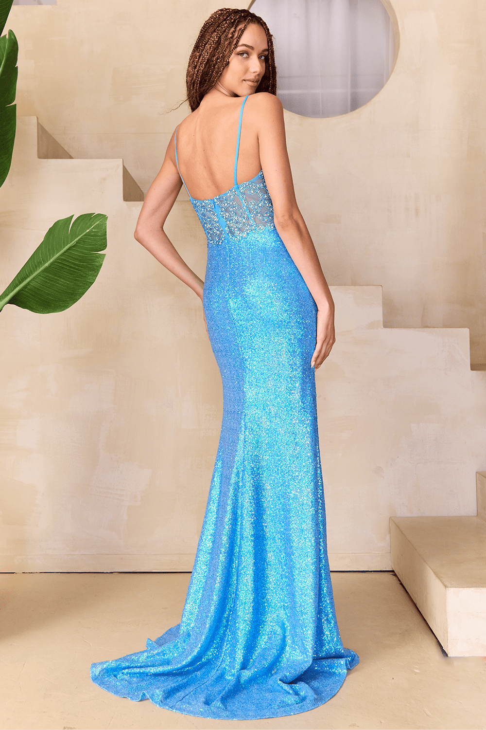 SUZUME Thin Strap Fitted Mermaid Sequin Prom & Formal Dress in Australia | One Honey Boutique