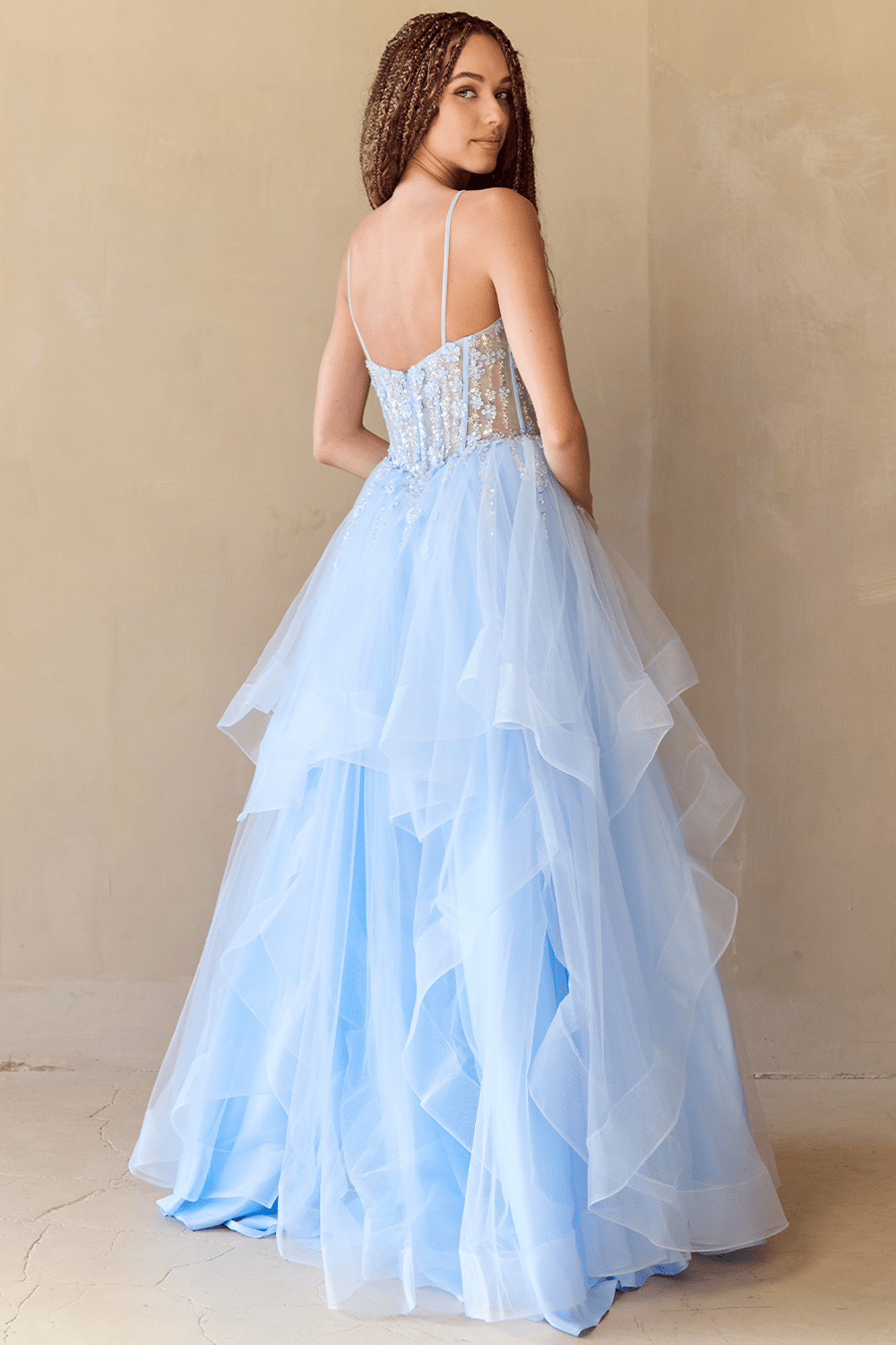 ZINNIA Layered Tulle A Line Prom & Formal Dress in Australia | One Honey Boutique