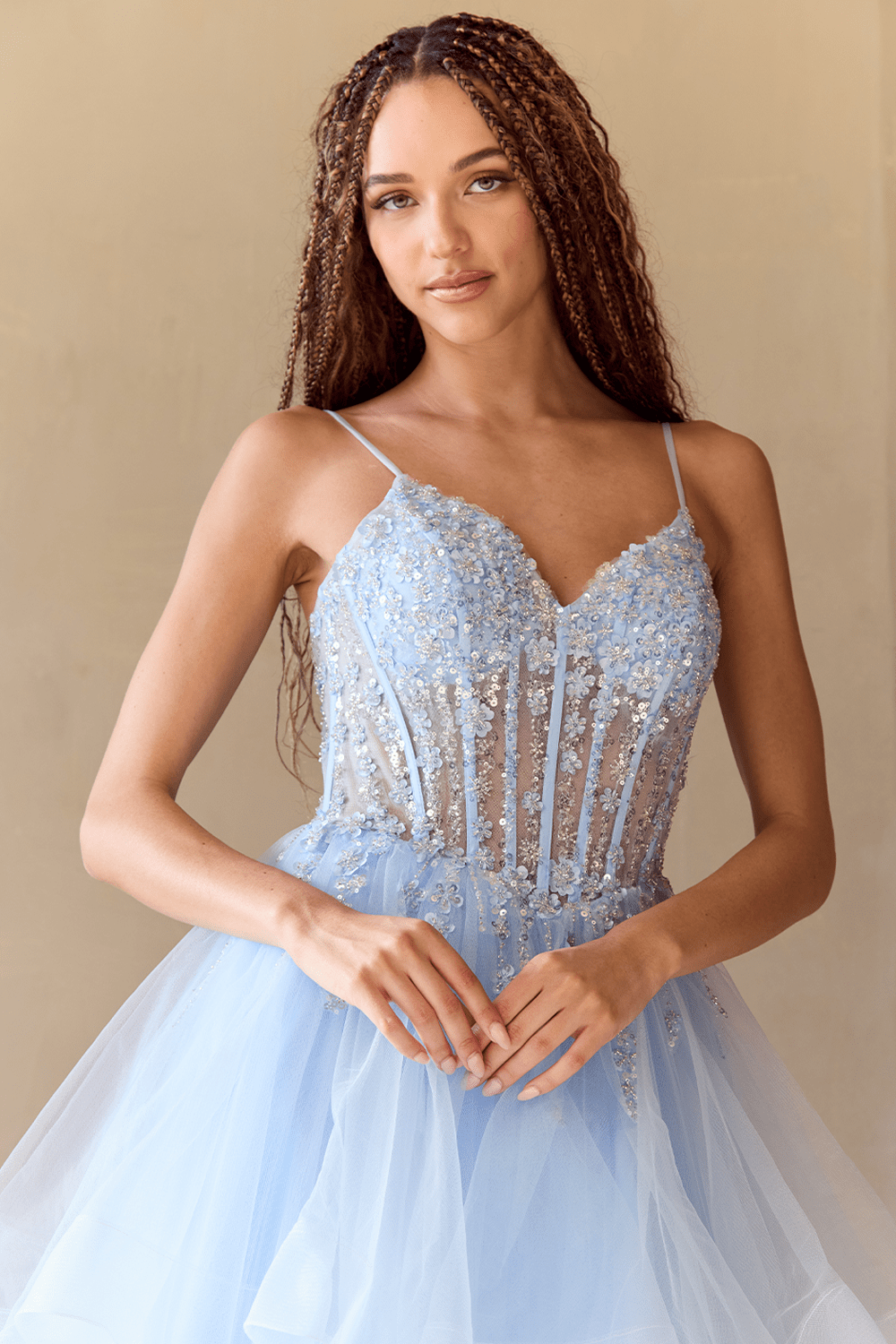 ZINNIA Layered Tulle A Line Prom & Formal Dress in Australia | One Honey Boutique