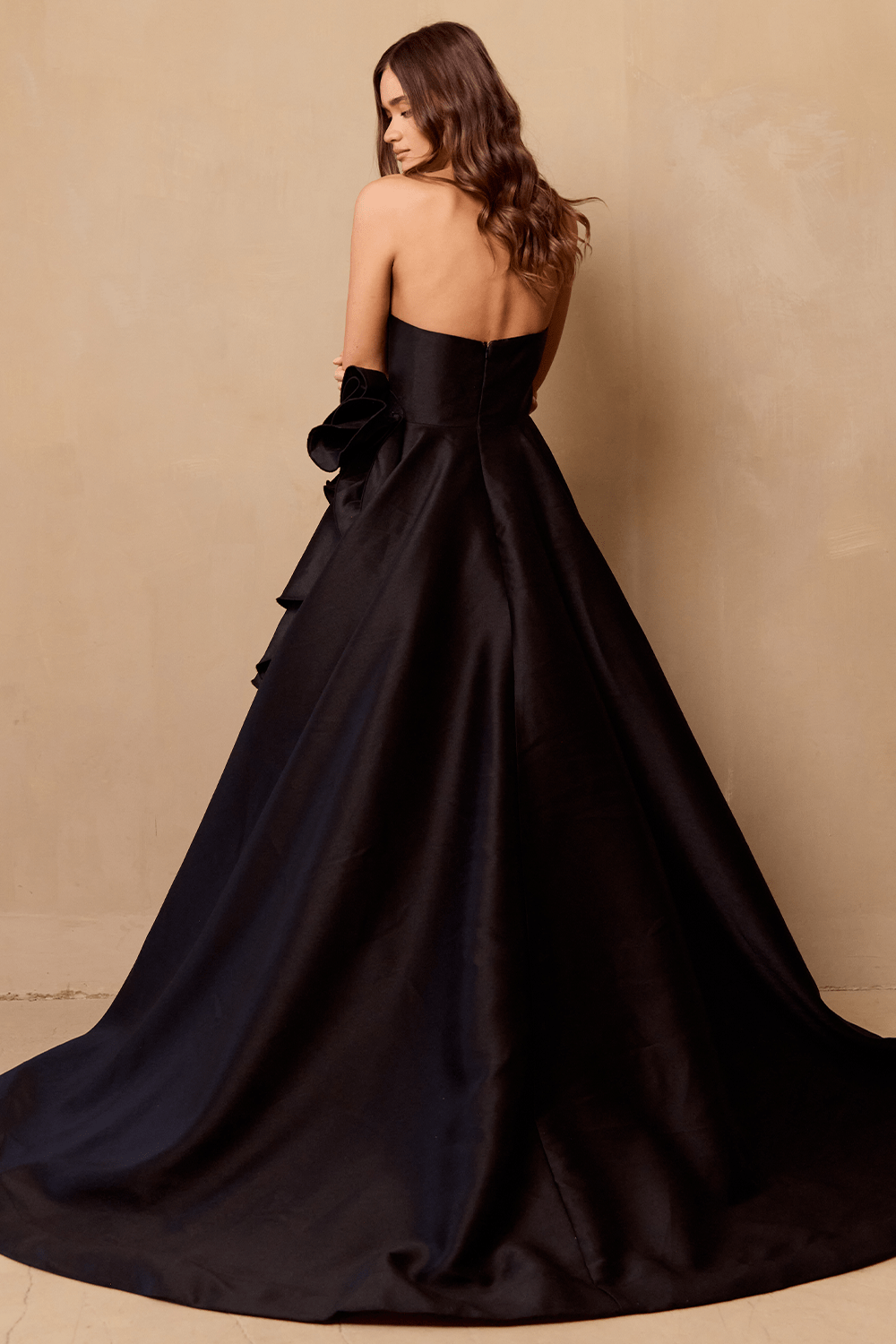 NOELANI Strapless Rosette Feature A Line Prom & Formal Dress in Australia | One Honey Boutique