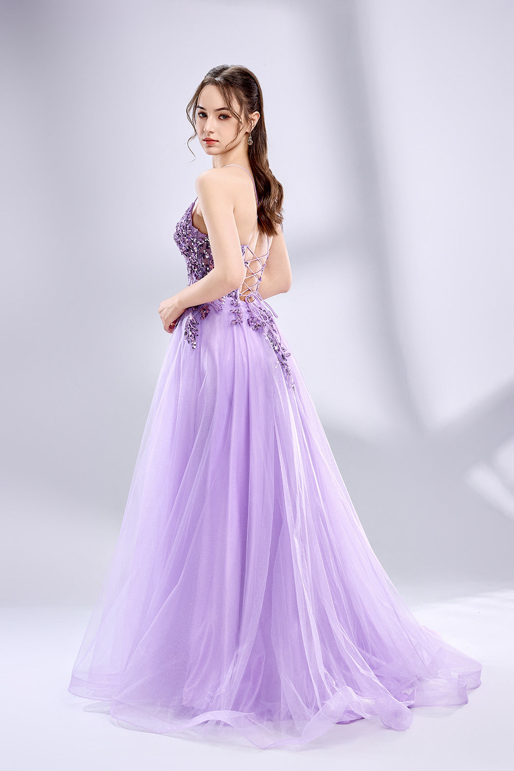 Honey Couture NOVINE Sequin & Glitter Mesh Tulle Formal Dress