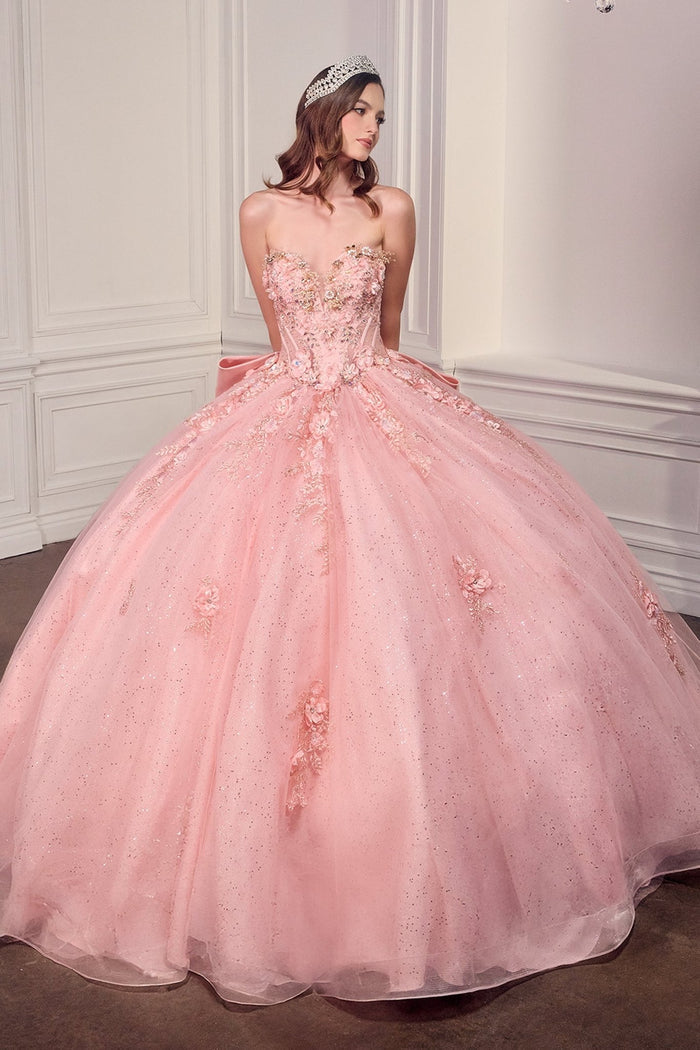 MELBA Strapless Sweetheart Floral Quinceañera Ball Gown