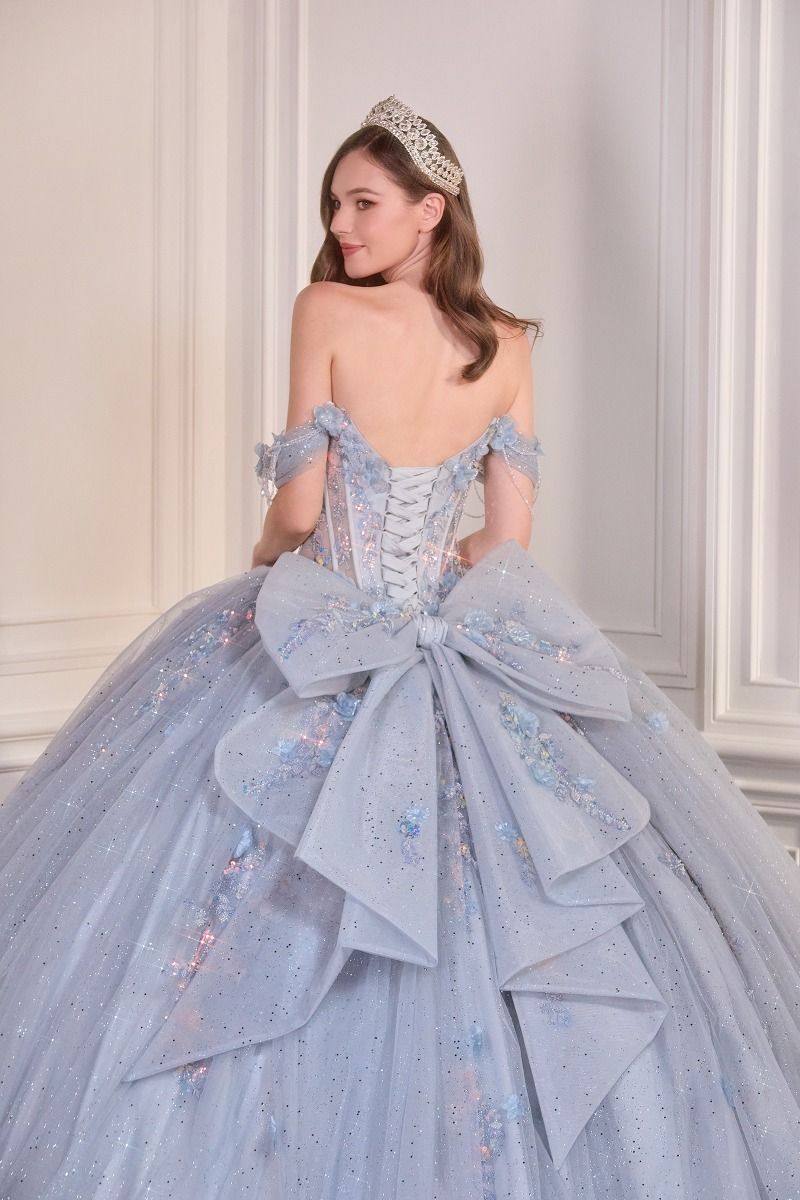 JERRI Off Shoulder Quinceañera Ball Gown with Corset & Bow in Australia | One Honey Boutique