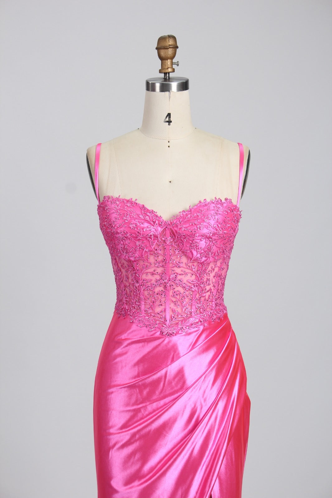 Honey Couture MYORA Embellished Bustier Satin Mermaid Formal Dress