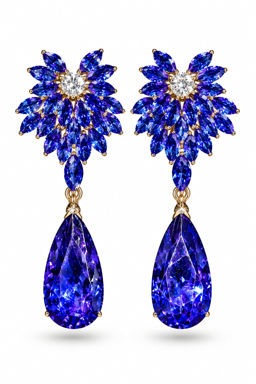 ZAFIRA Crystal Marquise Drop Statement Earrings