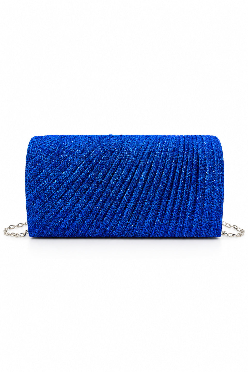 SELENE Pleated Shimmer Evening Clutch Bag