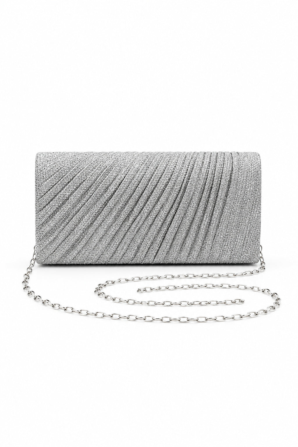 SELENE Pleated Shimmer Evening Clutch Bag