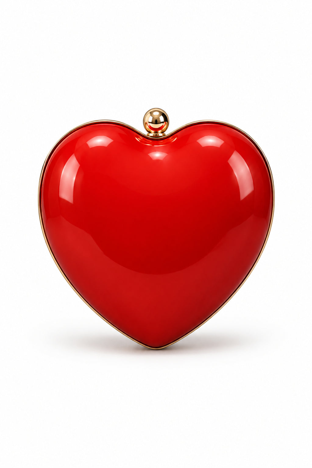 AMORE Glossy Heart Statement Evening Clutch Bag