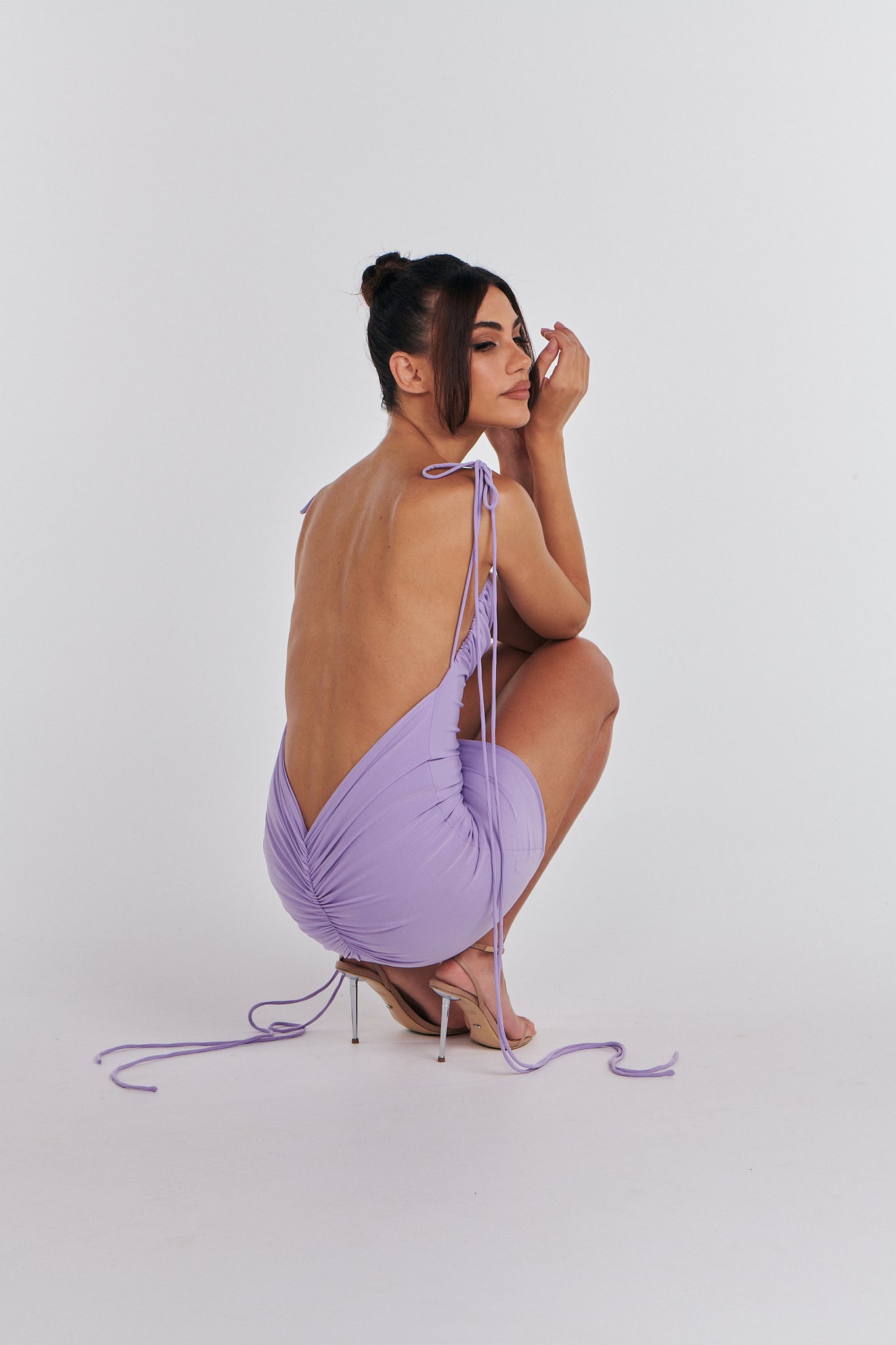 MÉLANI The Label JAI Lilac Backless Party Dress Mini Dress