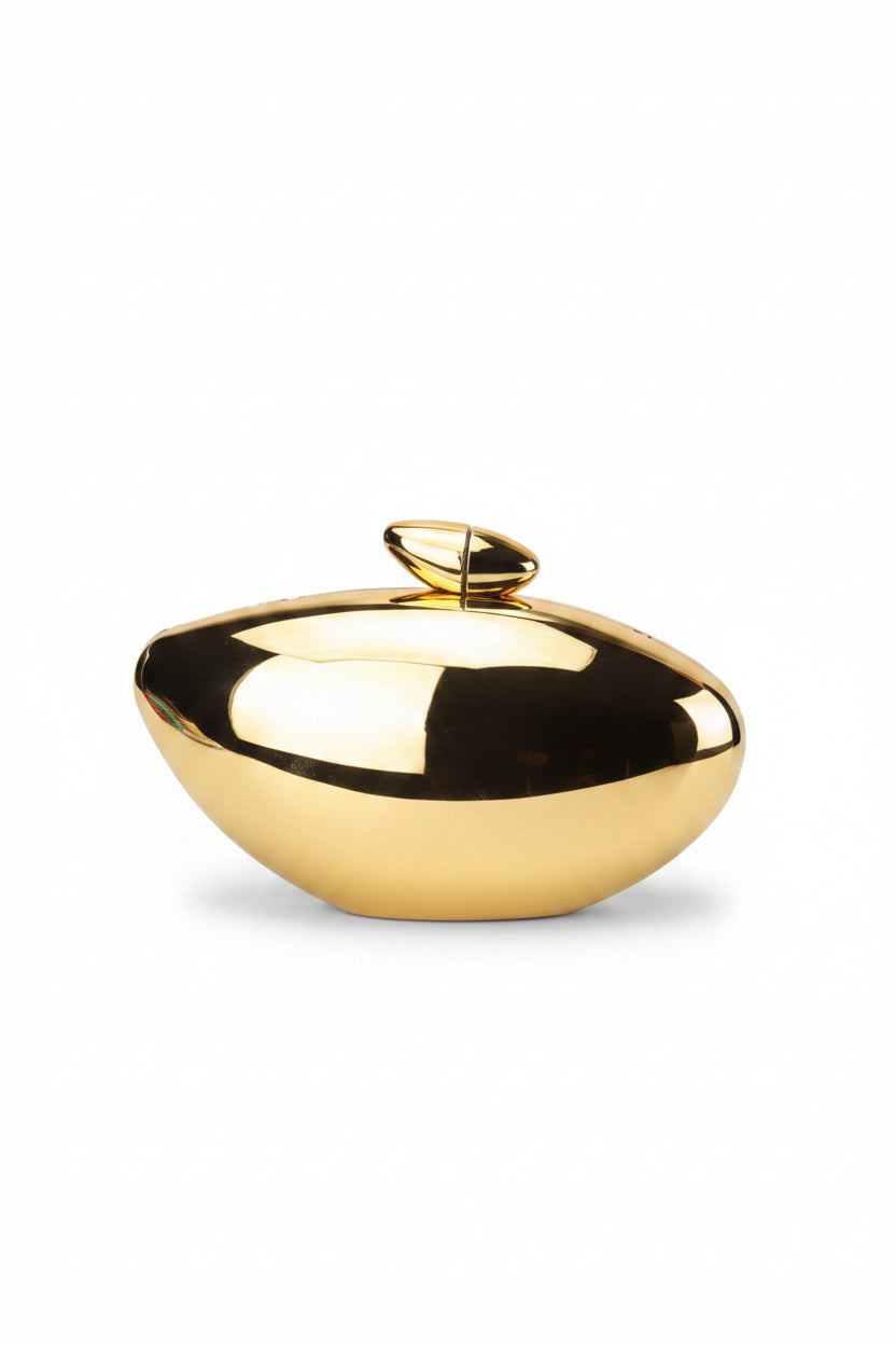 Honey Couture NOVA Sculptural Oval Hard Case Clutch Bag