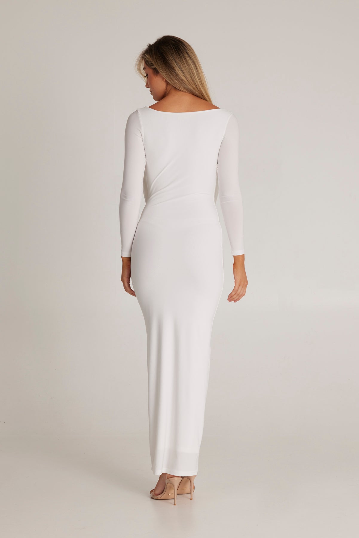 MÉLANI The Label AMARI White Reversible Long Sleeve Dress