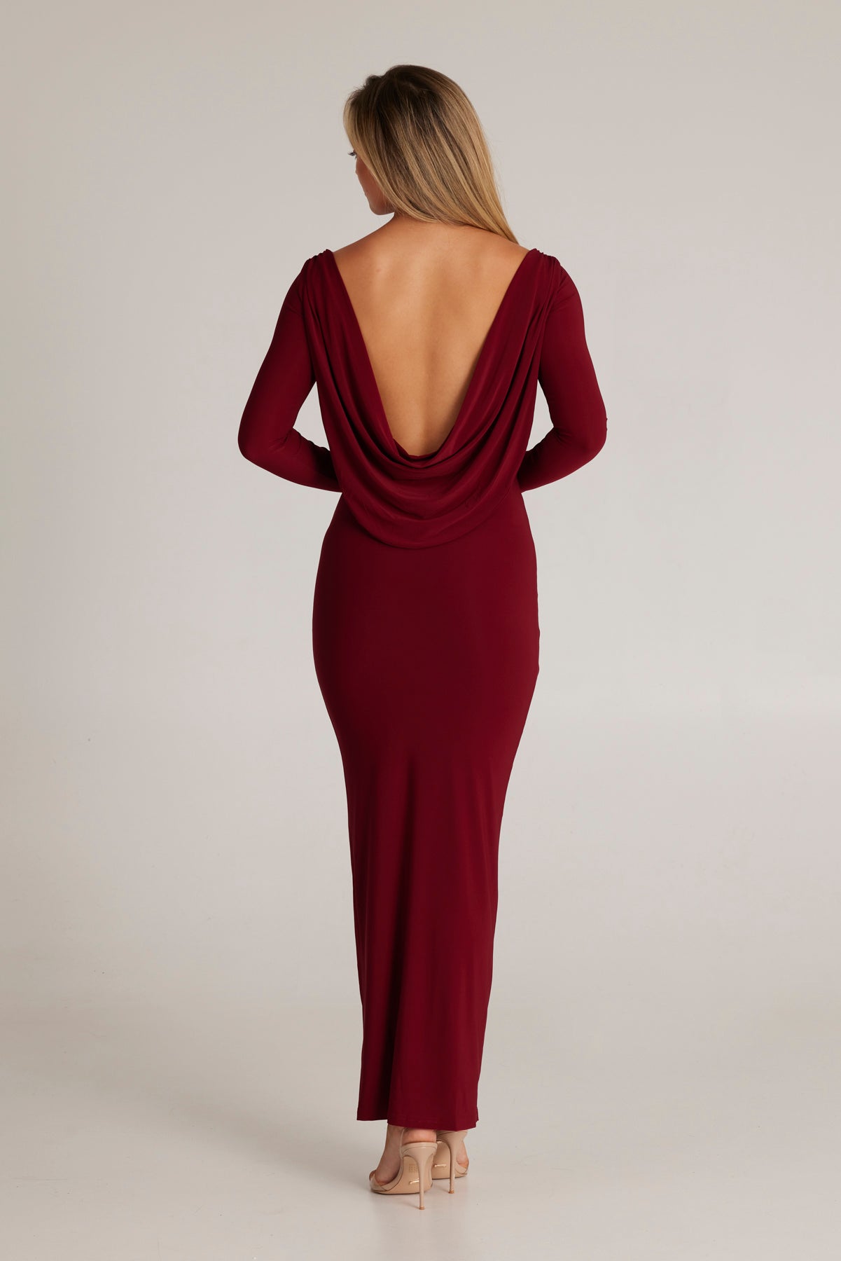 MÉLANI The Label AMARI Wine Reversible Long Sleeve Dress