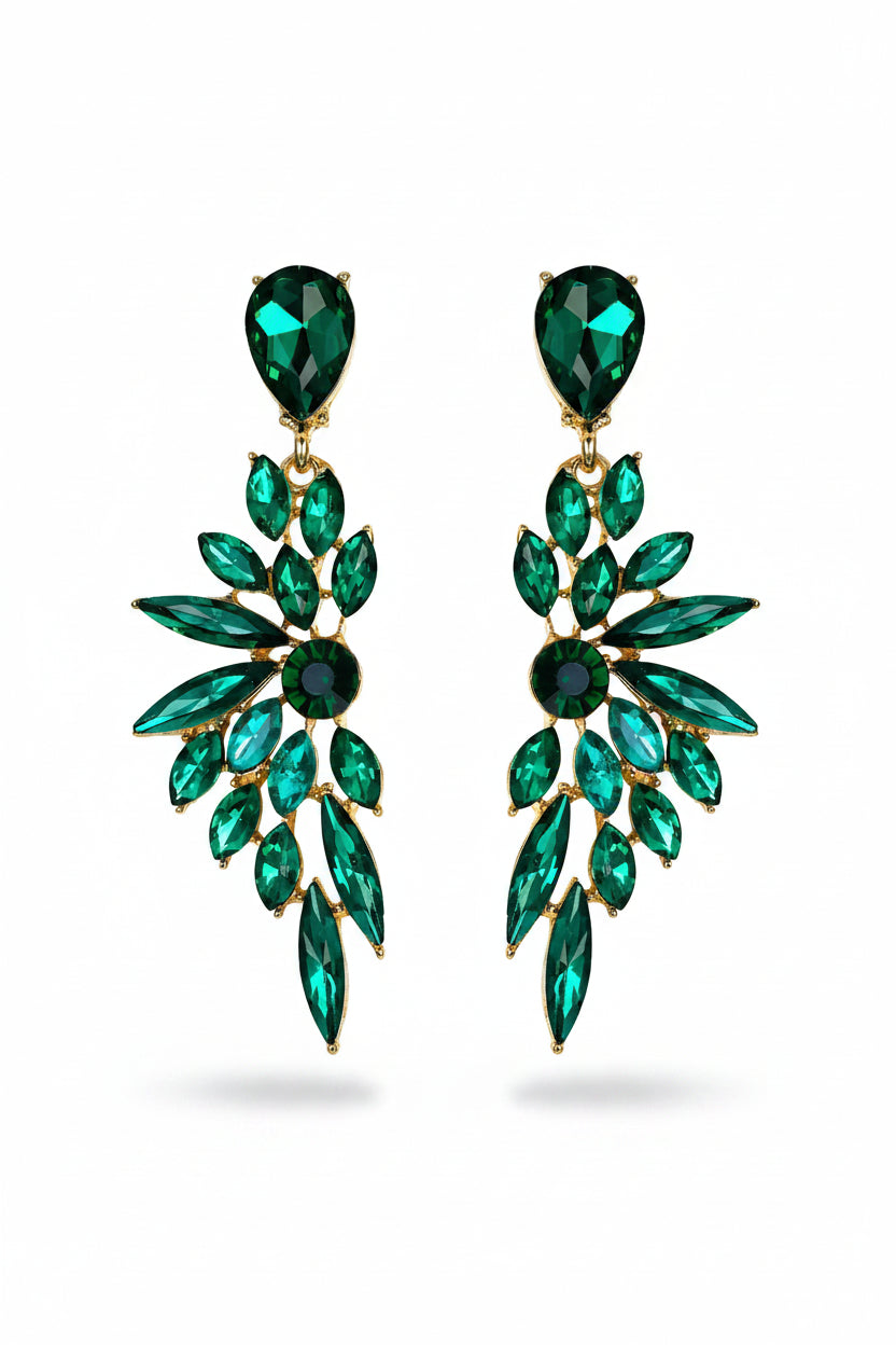 Honey Couture SERAPHINA Crystal Wing Statement Drop Earrings