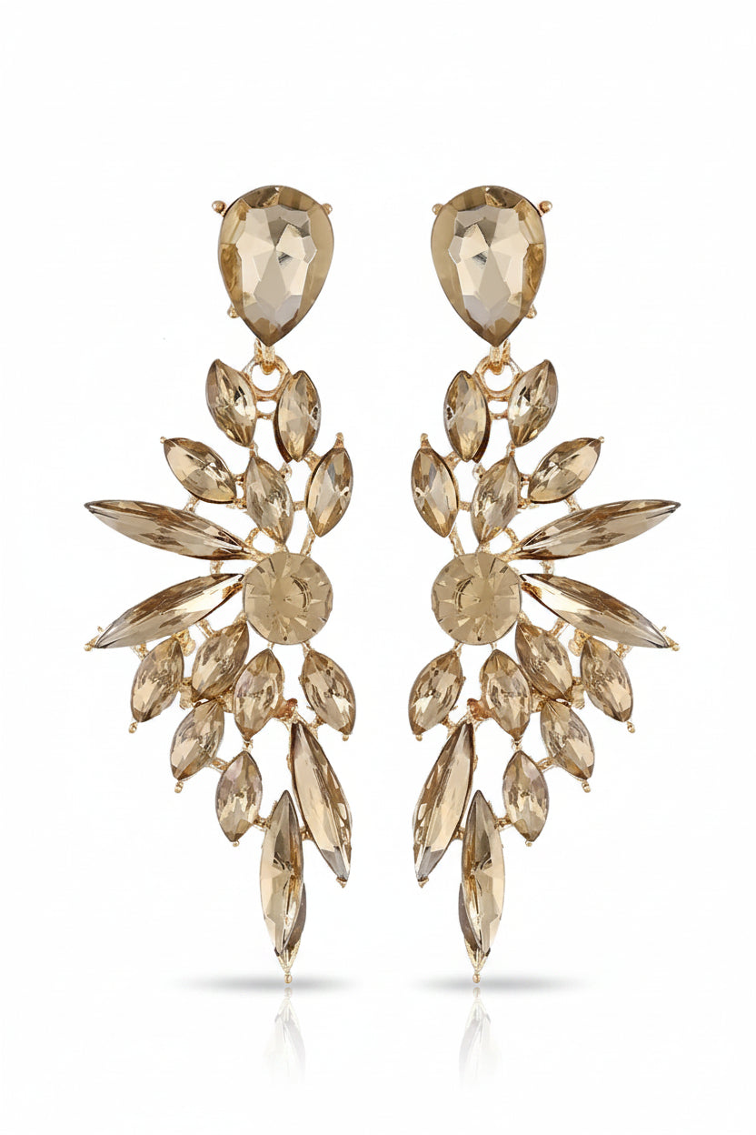 Honey Couture SERAPHINA Crystal Wing Statement Drop Earrings