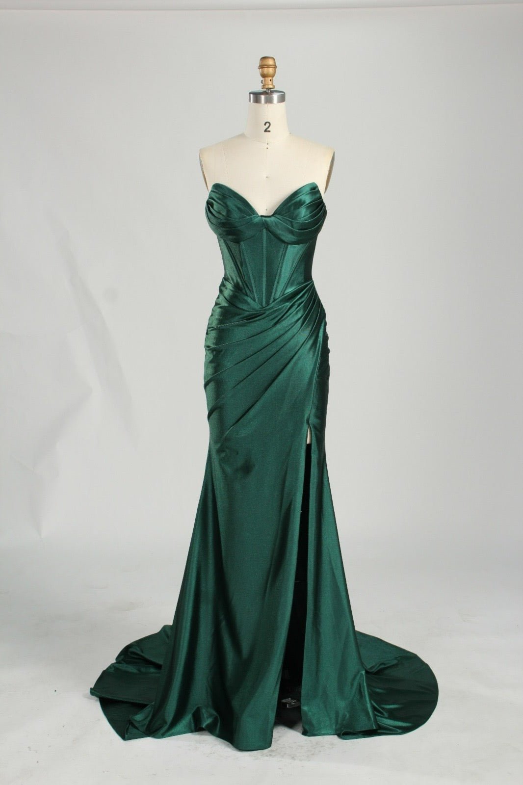 Honey Couture NOLANI Satin Boned Bustier Mermaid Formal Dress in Australia | One Honey Boutique