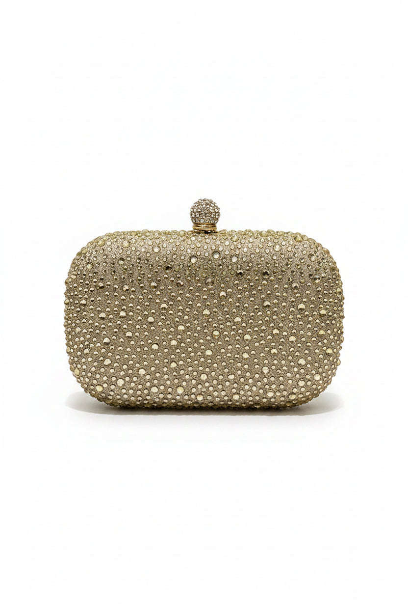Honey Couture CELESTE Rhinestone Hard Case Clutch Bag