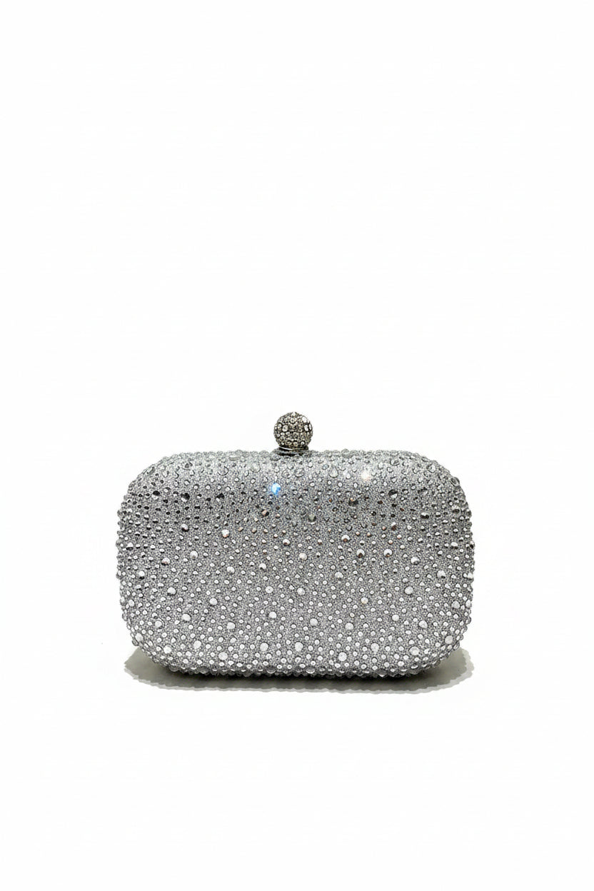 Honey Couture CELESTE Rhinestone Hard Case Clutch Bag