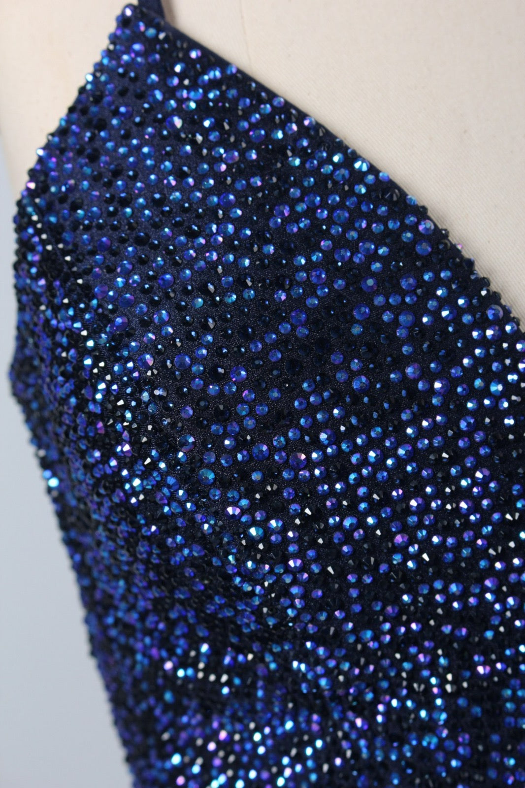 Honey Couture JULINA Hot Fix Diamante Crystal Trumpet Mermaid Gown