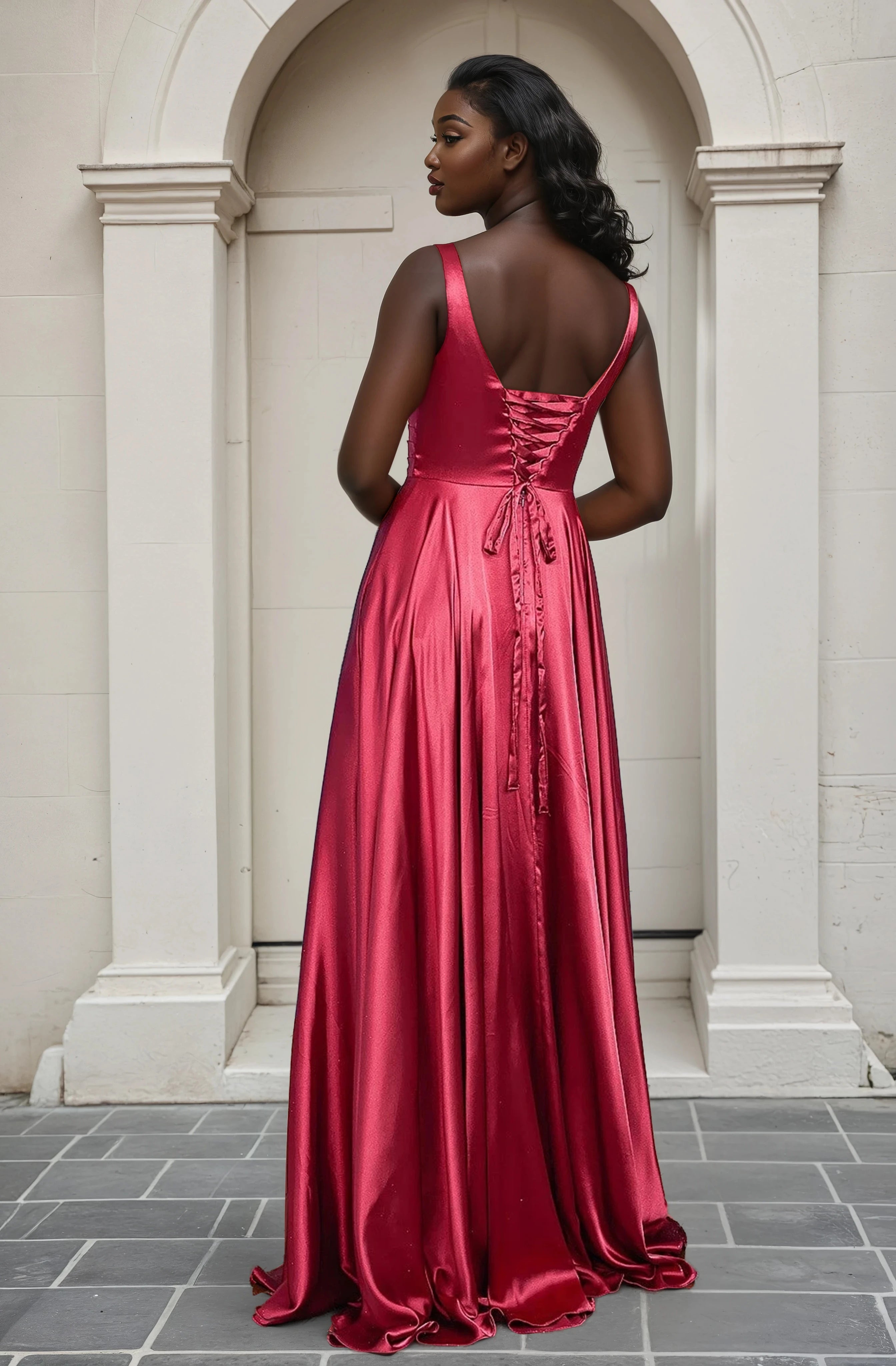 TAMARA Satin A Line Prom & Formal Dress