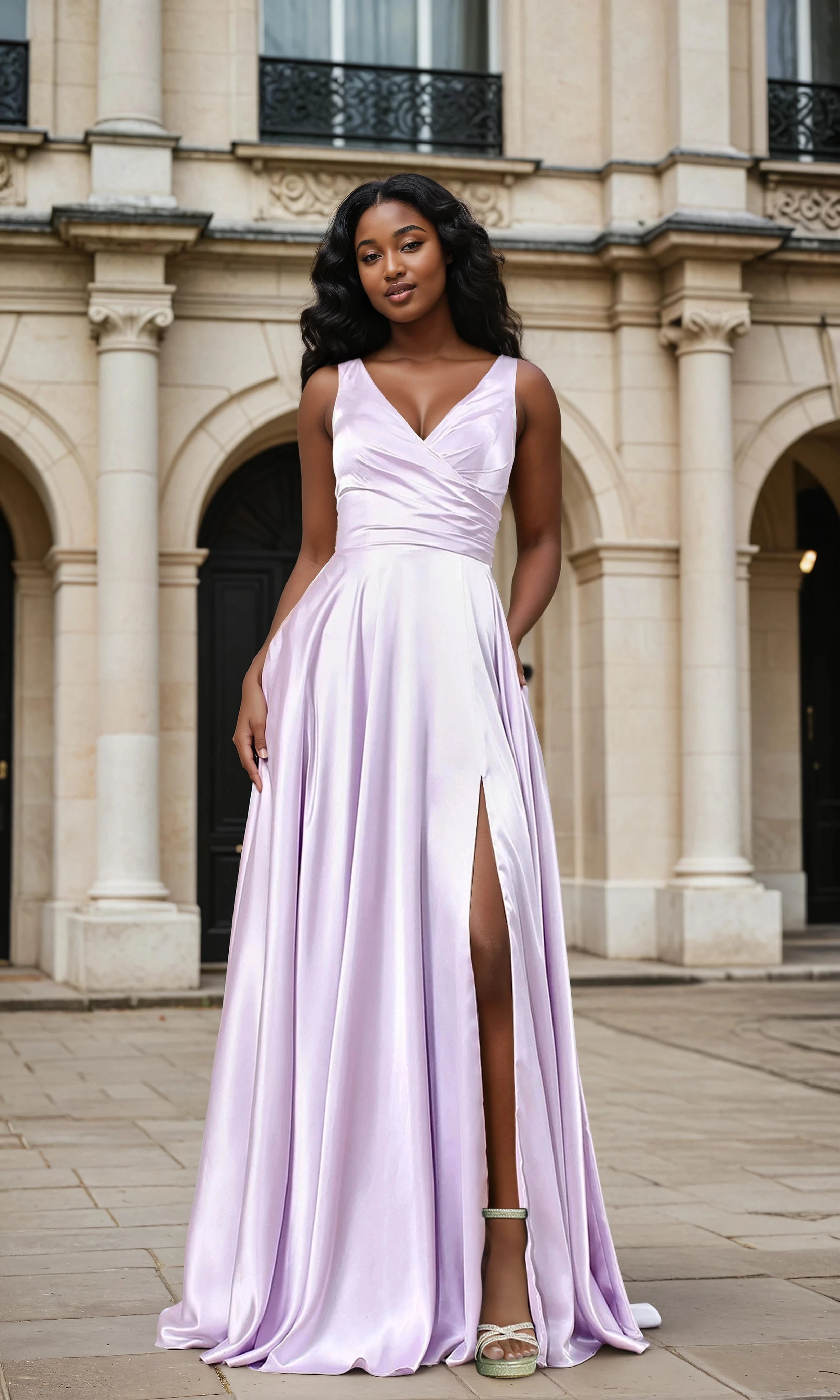 TAMARA Satin A Line Prom & Formal Dress