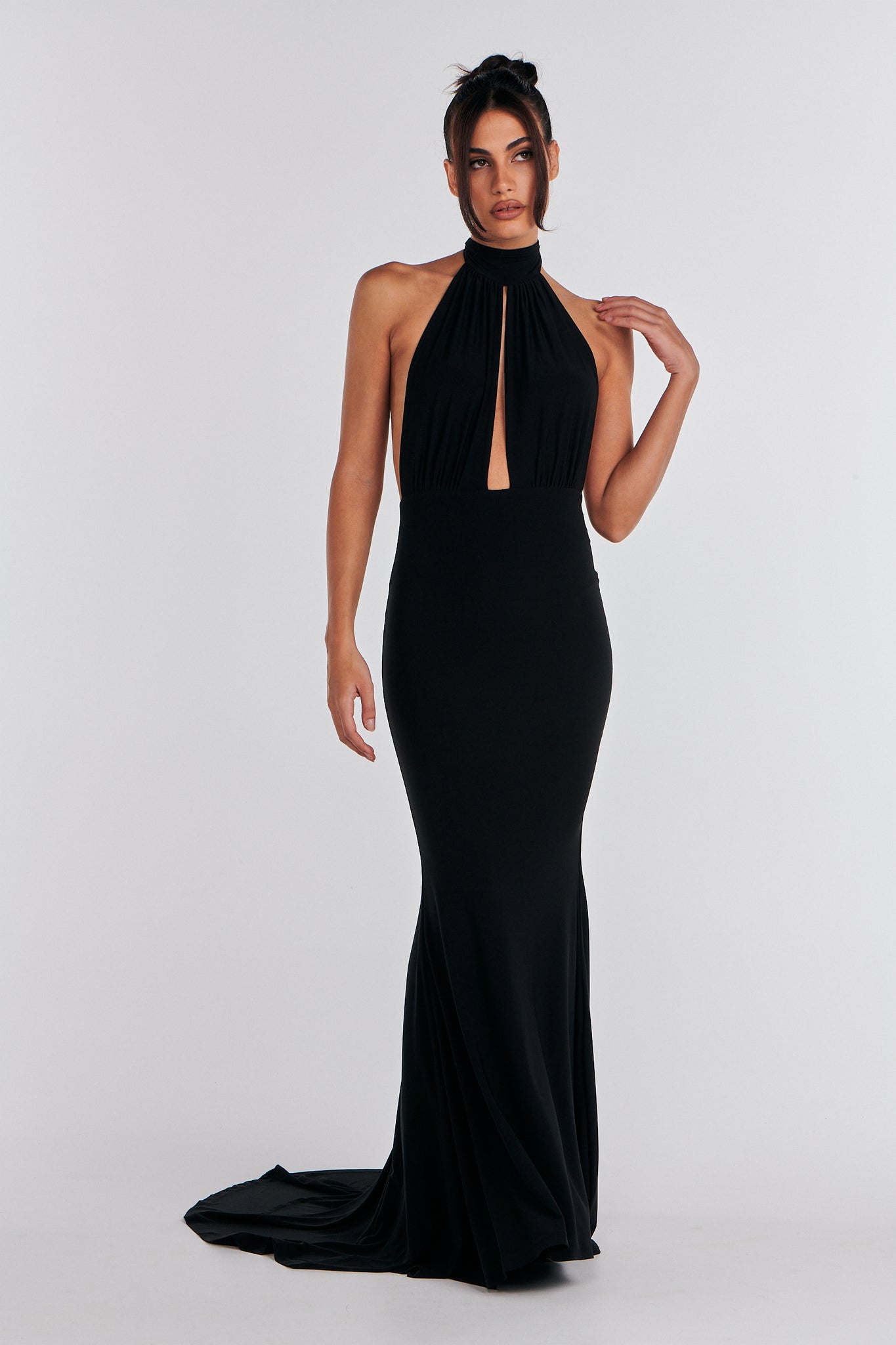 MÉLANI The Label LUCIA Black Keyhole Neckline Backless Bridesmaid Formal Gown