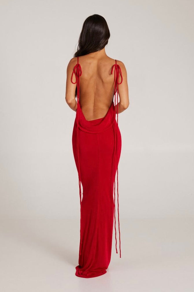 MÉLANI The Label CRISTINA Drape Low Back Dress