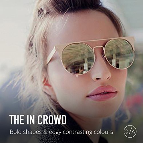 QUAY THE IN CROWD Gold Mirror Round Aviator Sunglasses