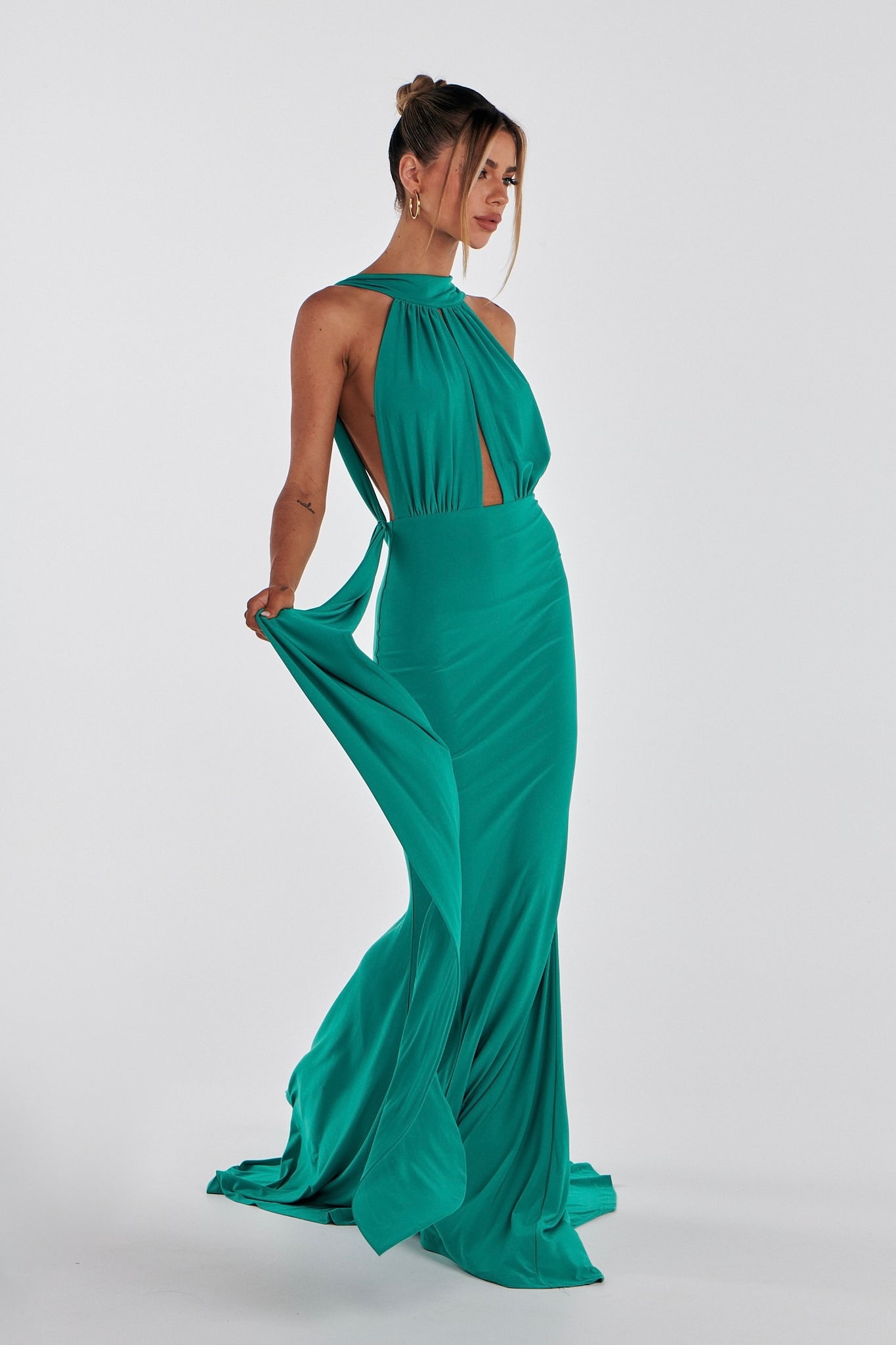 MÉLANI The Label LUCIA Jade Keyhole Neckline Backless Bridesmaid Formal Gown