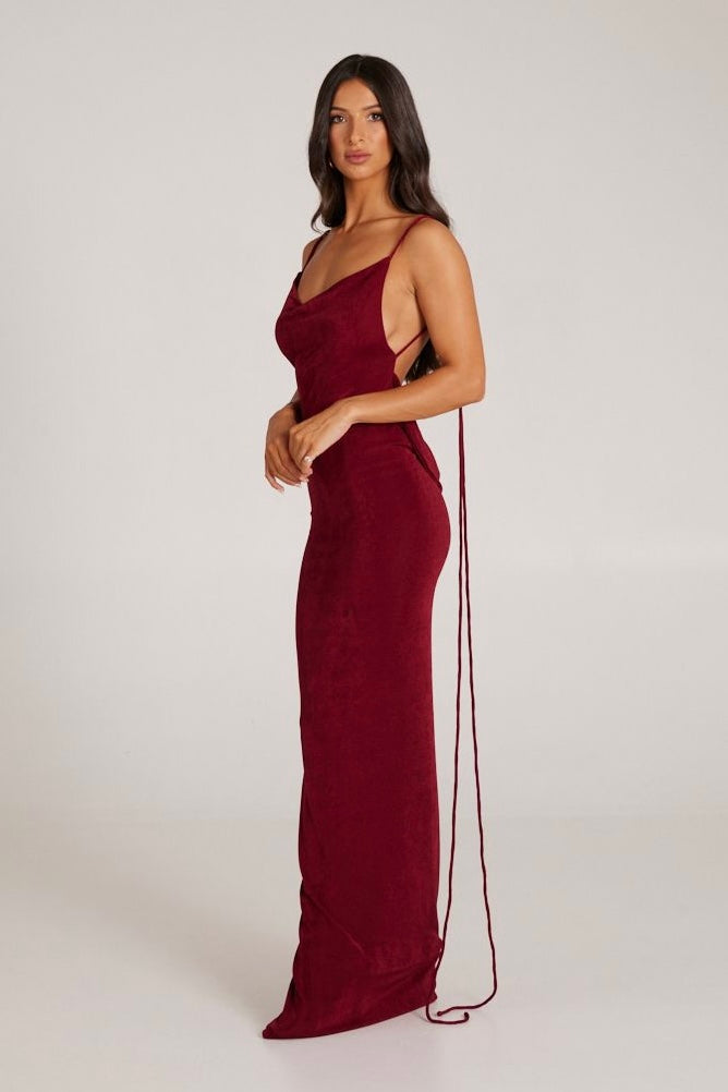 MÉLANI The Label CRISTINA Drape Low Back Dress