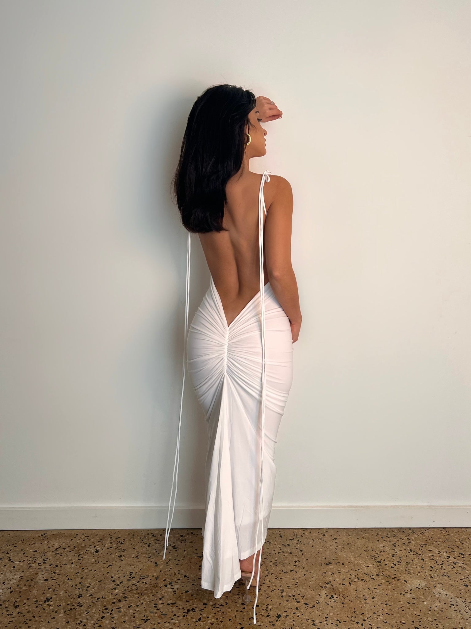 MÉLANI The Label AZARI Midi Dress in White