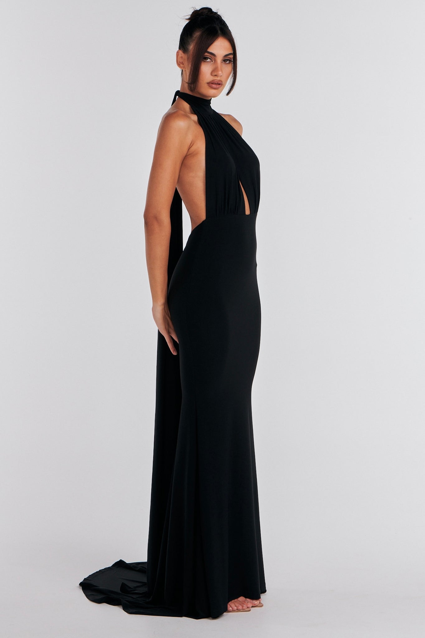 MÉLANI The Label LUCIA Black Keyhole Neckline Backless Bridesmaid Formal Gown