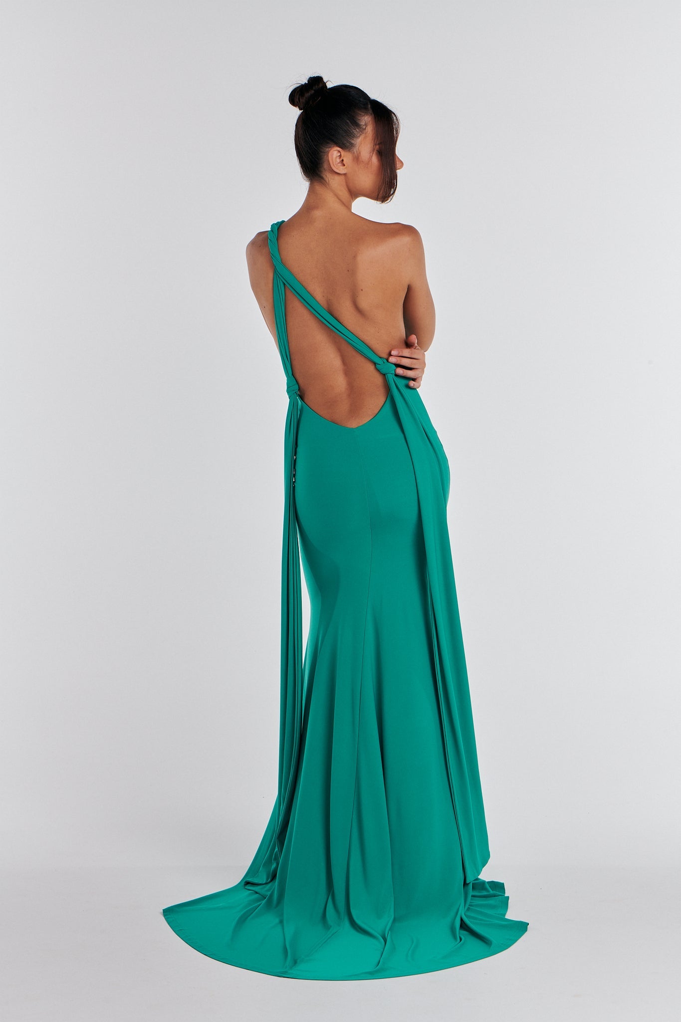 MÉLANI The Label ELIANA Jade Multi Tie Backless Bridesmaid Formal Gown